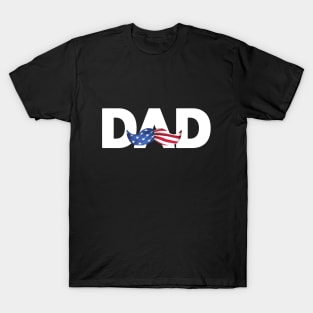 Happy Father's day Birthday American Flag Retro Vintage Noel T-Shirt